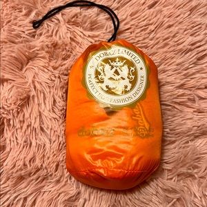 Pet rain coat easy travel 12 long 9 wide orange nwot